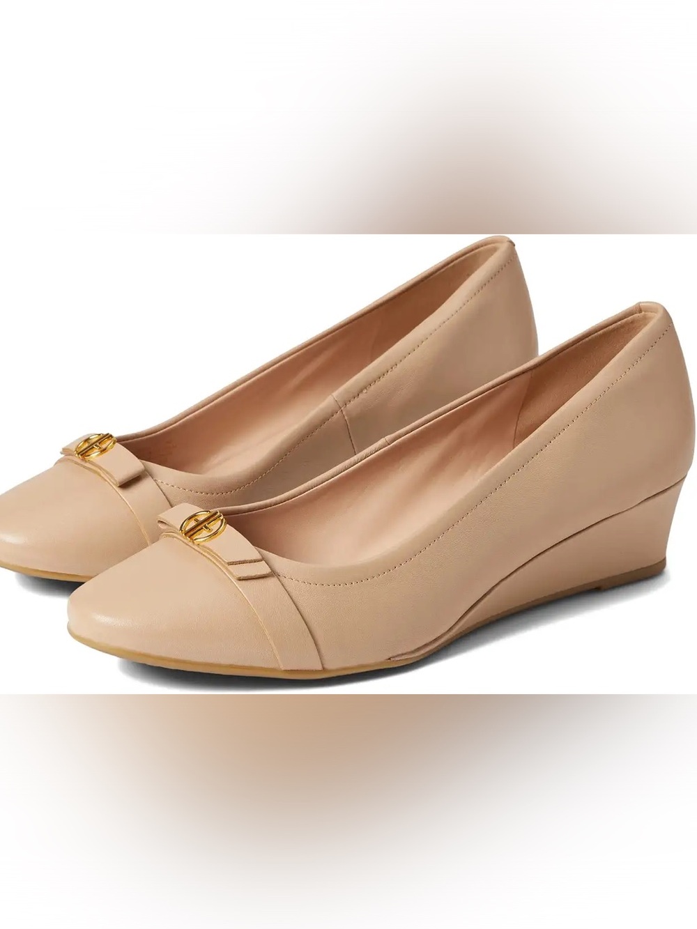 Cole Haan Malta Slip on Wedge with Gold Accent